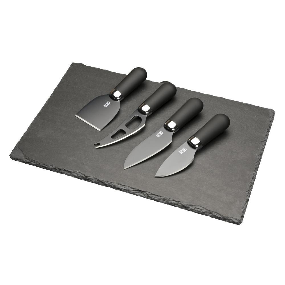 Taylors Eye Witness Black Cheese Knife Slate Cheese Board Set