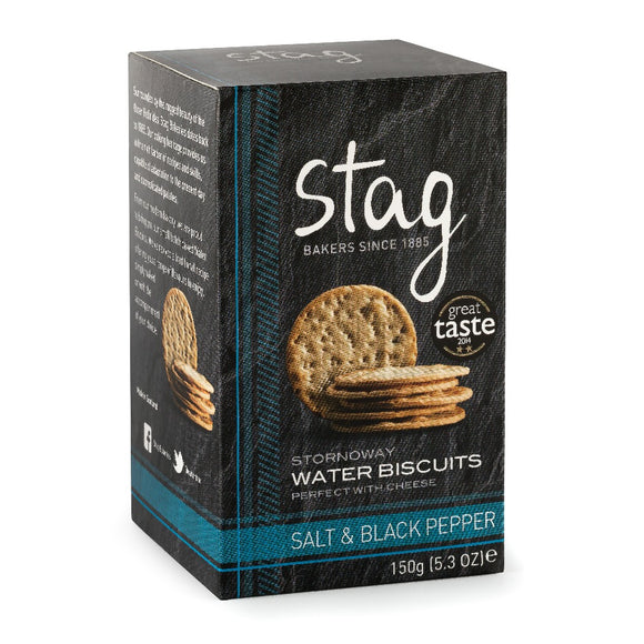 Stag Sea Salt & Black Pepper Water Biscuits (150g)