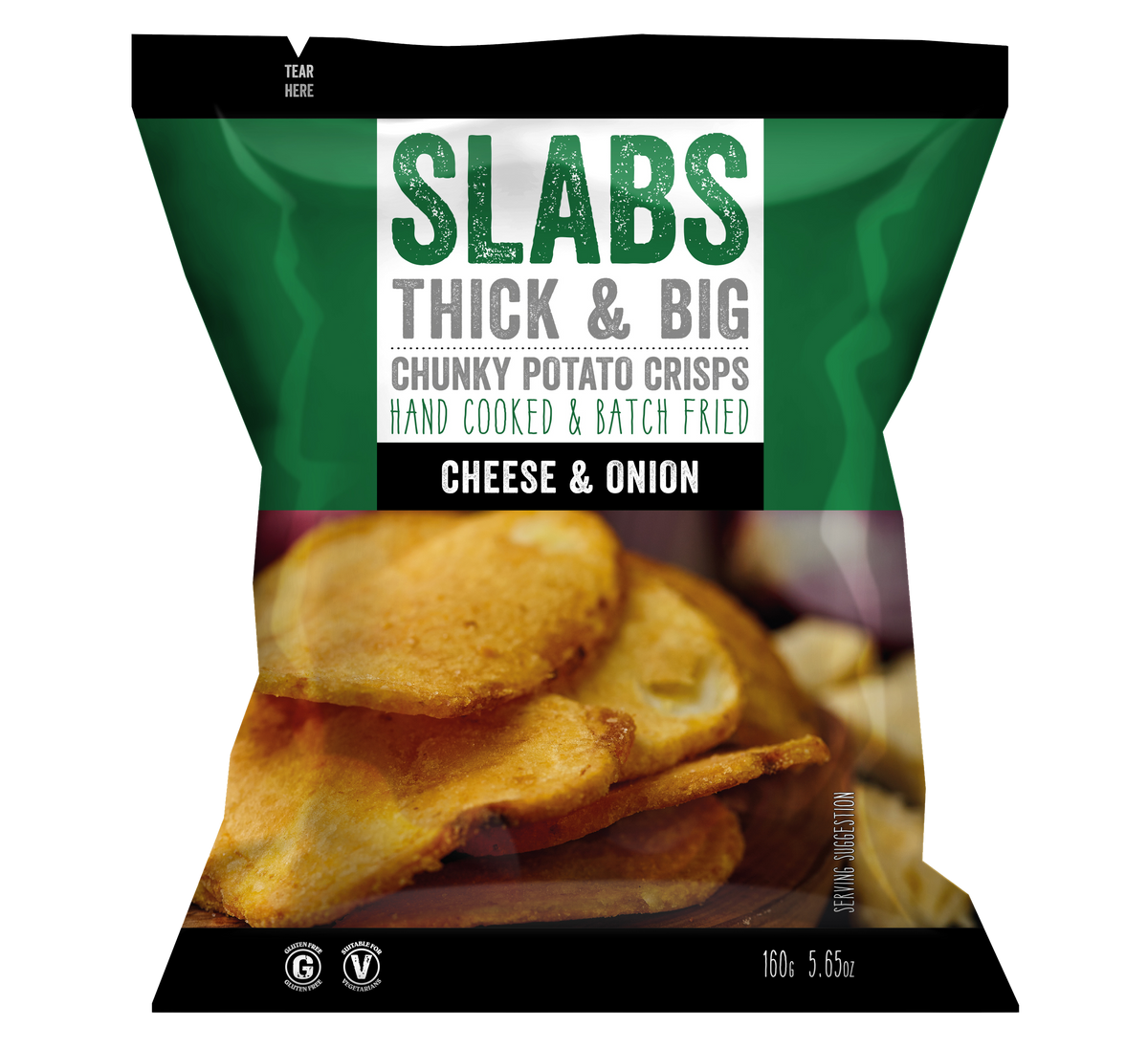Slabs Cheese & Onion Chunky Crisps Sharing Bag (160g) Fennel and Ginger