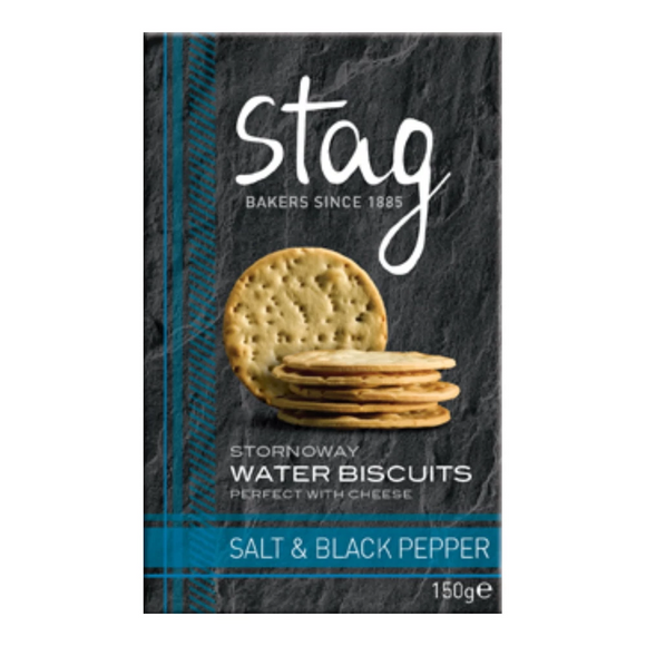 Stag Sea Salt & Black Pepper Water Biscuits (150g)