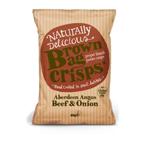 Brown Bag Crisps Beef & Onion Crisps (40g)