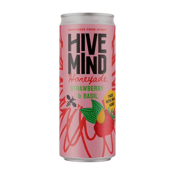 Hive Mind Non Alcoholic Strawberry & Basil Honeyade (330ml)