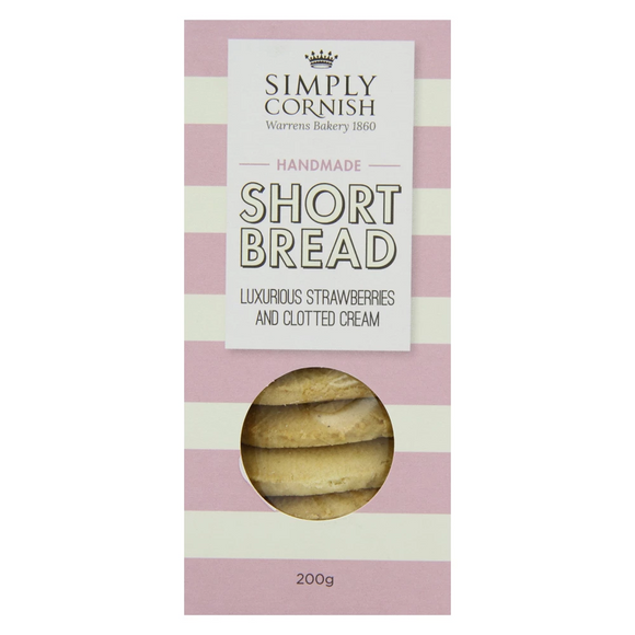 Simply Cornish Strawberry & Clotted Cream Shortbread (200g)
