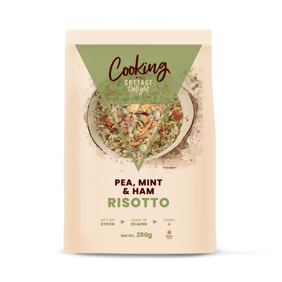 Cooking with Cottage Delight Pea, Mint & Ham Risotto (250g)