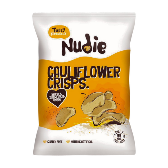 Nudie Snacks Cheese & Caramelised Onion Cauliflower Crisps (20g)