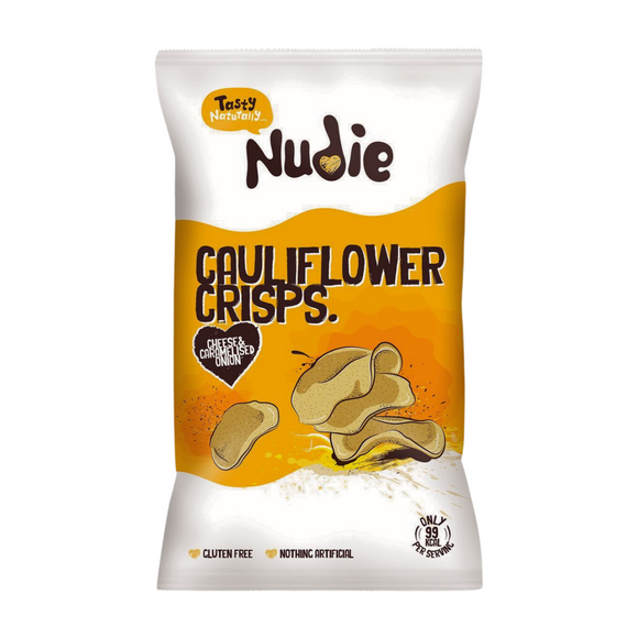 Nudie Snacks Cheese & Caramelised Onion Cauliflower Crisps (80g)