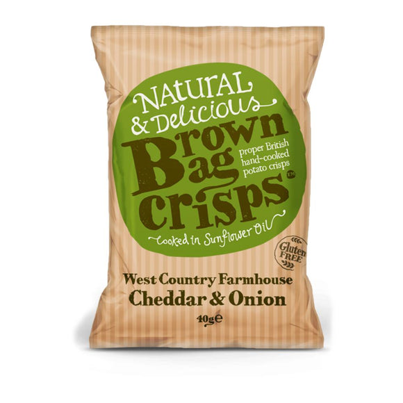 Brown Bag Crisps West Country Cheddar & Onion Crisps (40g)