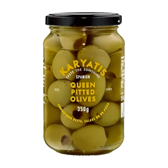 Karyatis Spanish Queen Pitted Olives (350g)
