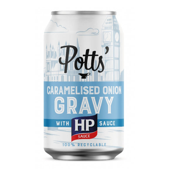 Potts' Caramelised Onion Gravy with HP Sauce in a Can (330g)