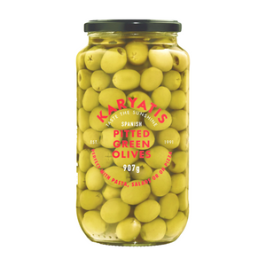 Karyatis Spanish Pitted Green Olives (907g)