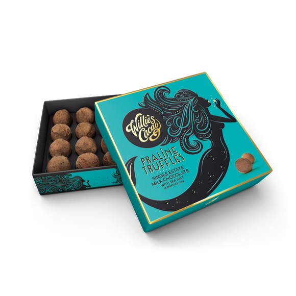 Willie's Cacao Milk Chocolate Praline Truffles with Sea Salt (110g)