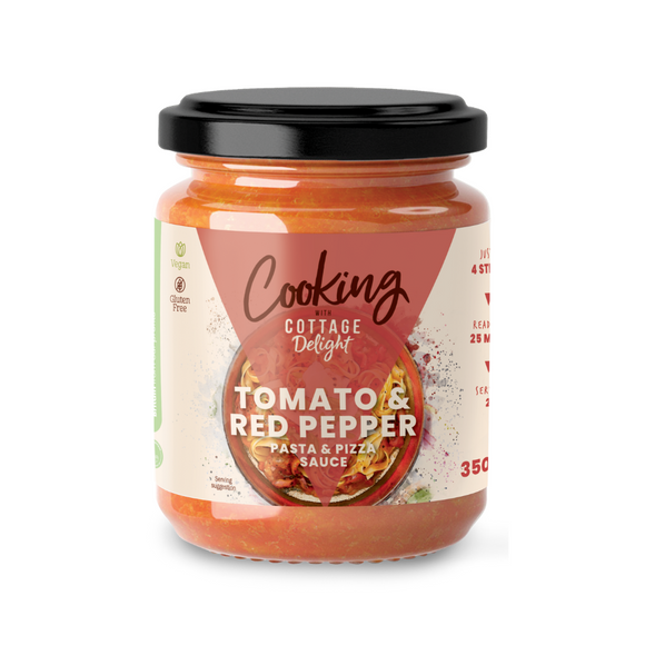 Cooking with Cottage Delight Tomato & Red Pepper Pasta & Pizza Sauce (350g)