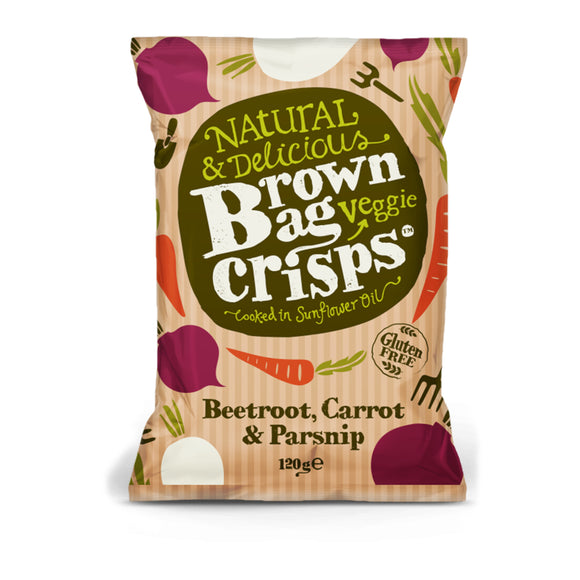 Brown Bag Crisps Beetroot, Carrot & Parsnip Veggie Crisps (120g)