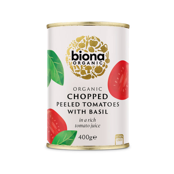 Biona Organic Chopped Tomatoes with Basil (400g)