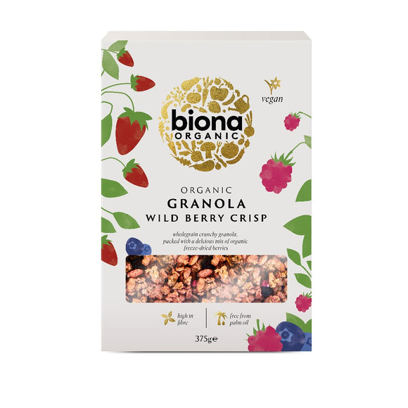 Biona Wild Berry Crisp Organic Wholegrain Granola (375g)