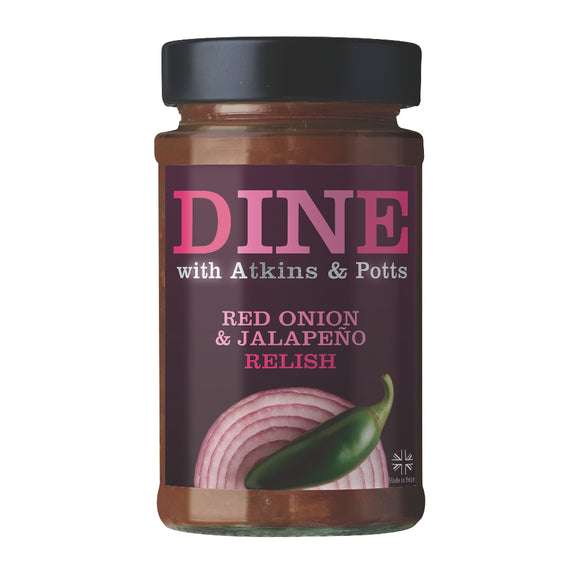 DINE with Atkins & Potts Red Onion & Jalapeno Relish (215g)