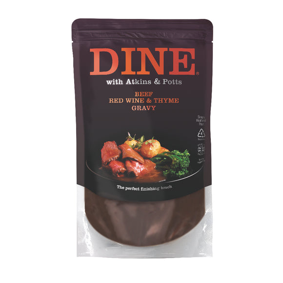 DINE with Atkins & Potts Beef Red Wine & Thyme Gravy (350g)