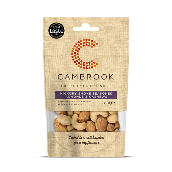Cambrook Hickory Smoke Seasoned Almonds & Cashews (80g)