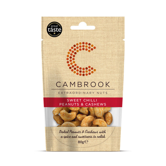 Cambrook Baked Sweet Chilli Peanuts & Cashews (80g)