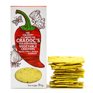 Cradoc's Vegetable Crackers with Chilli, Ginger & Garlic (80g)
