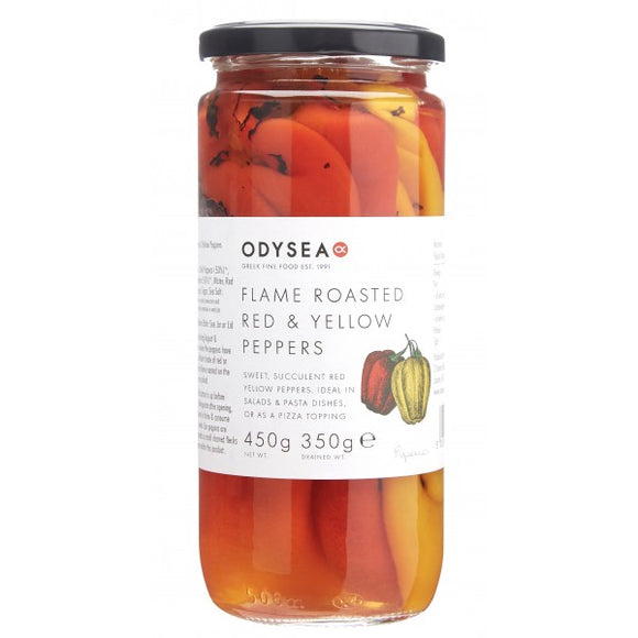 Odysea Flame Roasted Red & Yellow Peppers (350g)