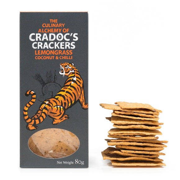 Cradoc's Lemongrass, Coconut & Chilli Crackers (80g)