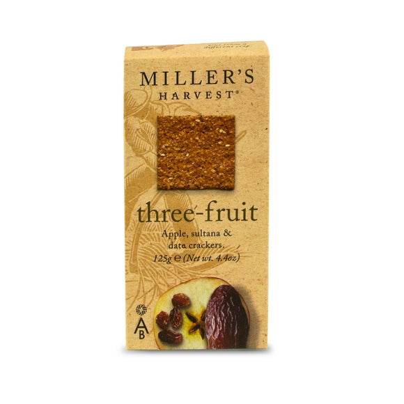 Artisan Biscuits Miller's Harvest Three Fruit Crackers (125g)