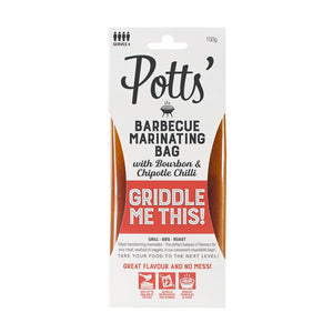 Potts Barbeque Marinating Bag with Bourbon & Chipotle Chilli (150g)