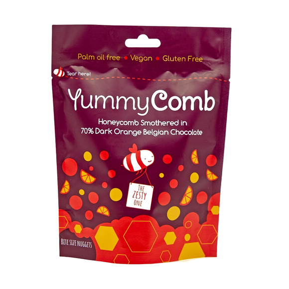 Yummycomb 70% Dark Orange Chocolate Honeycomb Pouch (100g)